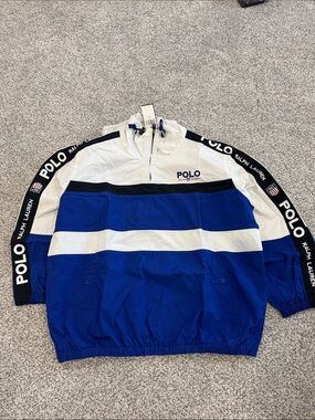 Ralph Lauren White, Blue & Black Logo Pullover